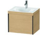 Duravit XViu Waschtisch-Unterschrank XV4609OB230C 60x48cm, 1 Auszug, 1 Hahnloch, schwarz matt, Rahmen C, Eiche natur