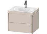 Duravit XViu Waschtisch-Unterschrank XV4614OB191C 60x48cm, 2 Schubkästen, 1 Hahnloch, champagner matt, Rahmen C, taupe matt
