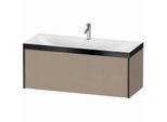 Duravit XViu Waschtisch-Unterschrank XV4612OB275P 120x48cm, 1 Auszug, 1 Hahnloch, schwarz matt, Rahmen P, leinen