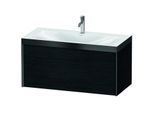 Duravit XViu Waschtisch-Unterschrank XV4611OB216P 100x48cm, 1 Auszug, 1 Hahnloch, schwarz matt, Rahmen P, Eiche schwarz