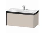 Duravit XViu Waschtisch-Unterschrank XV4611EB291P 100x48cm, 1 Auszug, 2 Hahnlöcher, schwarz matt, Rahmen P, taupe matt