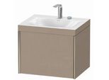 Duravit XViu Waschtisch-Unterschrank XV4609EB175C 60x48cm, 1 Auszug, 2 Hahnlöcher, champagner matt, Rahmen C, leinen
