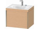 Duravit XViu Waschtisch-Unterschrank XV4609EB112C 60x48cm, 1 Auszug, 2 Hahnlöcher, champagner matt, Rahmen C, eiche gebürstet