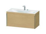 Duravit XViu Waschtisch-Unterschrank XV4611EB130C 100x48cm, 1 Auszug, 2 Hahnlöcher, champagner matt, Rahmen C, Eiche natur