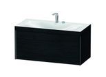 Duravit XViu Waschtisch-Unterschrank XV4611EB216C 100x48cm, 1 Auszug, 2 Hahnlöcher, schwarz matt, Rahmen C, Eiche schwarz