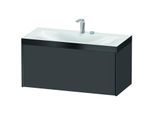 Duravit XViu Waschtisch-Unterschrank XV4611EB249P 100x48cm, 1 Auszug, 2 Hahnlöcher, schwarz matt, Rahmen P, graphit matt