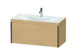 Duravit XViu Waschtisch-Unterschrank XV4611OB230C 100x48cm, 1 Auszug, 1 Hahnloch, schwarz matt, Rahmen C, Eiche natur