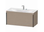 Duravit XViu Waschtisch-Unterschrank XV4611EB275C 100x48cm, 1 Auszug, 2 Hahnlöcher, schwarz matt, Rahmen C, leinen