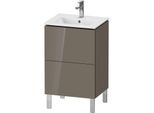 Duravit L-Cube Waschtisch-Unterschrank LC667108989 52x42,1x70,4cm, 2 Auszüge, stehend, flannel grey hochglanz