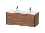 Duravit XViu Waschtisch-Unterschrank XV4618OB279C 120x48cm, 2 Schubkästen, schwarz matt, Rahmen C, nussbaum natur