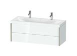 Duravit XViu Waschtisch-Unterschrank XV4618OB185C 120x48cm, 2 Schubkästen, champagner matt, Rahmen C, weiß hochglanz