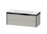 Duravit XViu Waschtisch-Unterschrank XV4617NB207P 120x48cm, 2 Schubkästen, ohne Hahnloch, schwarz matt, Rahmen P, betongrau matt