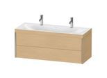 Duravit XViu Waschtisch-Unterschrank XV4618OB130C 120x48cm, 2 Schubkästen, champagner matt, Rahmen C, Eiche natur