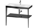 Duravit XViu Möbelwaschtisch-Kombination XV4716OB240 100 x 48 cm, 1 Hahnloch, schwarz hochglanz, mit Metallkonsole, schwarz matt