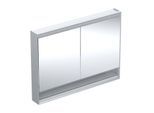 Geberit One Spiegelschrank 505835001 120 x 90 x 15 cm, Aluminium eloxiert, mit Nische und ComfortLight, 2 Türen