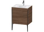 Duravit XViu Waschtisch-Unterschrank XV4709OB221C 60x48cm, 2 Auszüge, 1 Hahnloch, schwarz matt, Rahmen C, nussbaum dunkel