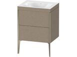 Duravit XViu Waschtisch-Unterschrank XV4709NB111C 60x48cm, 2 Auszüge, ohne Hahnloch, champagner matt, Rahmen C, eiche kaschmir