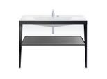 Duravit XViu Möbelwaschtisch-Kombination XV4717EB240 120 x 48 cm, 2 Hahnlöcher, schwarz hochglanz, mit Metallkonsole, schwarz matt