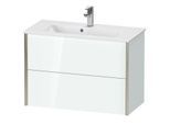 Duravit XViu Waschtisch-Unterschrank XV41790B185 81 x 56 x 39 cm, weiß hochglanz, 2 Schubkästen, wandhängend, champagner matt