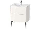 Duravit XViu Waschtisch-Unterschrank XV44880B222 61 x 59,4 x 39 cm, weiß hochglanz, 2 Auszüge, stehend, schwarz matt