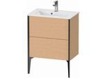 Duravit XViu Waschtisch-Unterschrank XV44880B212 61 x 59,4 x 39 cm, eiche gebürstet, 2 Auszüge, stehend, schwarz matt