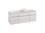 Villeroy & Boch Legato Waschtischunterschrank B586L0E8 140x55x50cm, mit Beleuchtung, White Wood