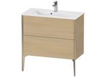 Duravit XViu Waschtisch-Unterschrank XV44890B171 81 x 59,4 x 39 cm, mediterrane eiche, 2 Auszüge, stehend, champagner matt