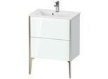 Duravit XViu Waschtisch-Unterschrank XV44880B185 61 x 59,4 x 39 cm, weiß hochglanz, 2 Auszüge, stehend, champagner matt