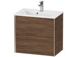 Duravit XViu Waschtisch-Unterschrank XV41780B121 61 x 56 x 39 cm, nussbaum dunkel, 2 Schubkästen, wandhängend, champagner matt