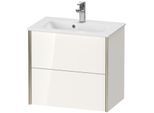 Duravit XViu Waschtisch-Unterschrank XV41780B122 61 x 56 x 39 cm, weiß hochglanz, 2 Schubkästen, wandhängend, champagner matt