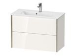 Duravit XViu Waschtisch-Unterschrank XV41790B122 81 x 56 x 39 cm, weiß hochglanz, 2 Schubkästen, wandhängend, champagner matt