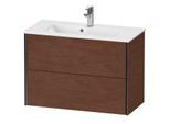 Duravit XViu Waschtisch-Unterschrank XV41790B213 81 x 56 x 39 cm, amerikanischer nussbaum, 2 Schubkästen, wandhängend, schwarz matt