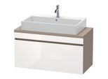 Duravit DuraStyle Waschtisch-Unterschrank DS530402243 100 x 47,8 cm, weiß hochglanz/basalt matt, für Konsole, 1 Auszug
