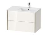 Duravit XViu Waschtisch-Unterschrank XV41590B122 81x48x56cm, 2 Schubkästen, Becken rechts, champagner matt, weiß hochglanz