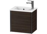 Duravit XViu Waschtisch-Unterschrank XV4024LB269 41x29x40cm, wandhängend, schwarz matt, Anschlag links, nussbaum gebürstet