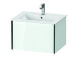 Duravit XViu Waschtisch-Unterschrank XV40250B285 61 x 40 x 48 cm, weiß hochglanz, 1 Auszug, wandhängend, schwarz matt