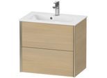 Duravit XViu Waschtisch-Unterschrank XV41780B171 61 x 56 x 39 cm, mediterrane eiche, 2 Schubkästen, wandhängend, champagner matt