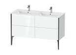 Duravit XViu Waschtisch-Unterschrank XV44850B285 128x48x59,4cm, 4 Auszüge, stehend, schwarz matt, weiß hochglanz