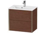 Duravit XViu Waschtisch-Unterschrank XV41780B113 61 x 56 x 39 cm, amerikanischer nussbaum, 2 Schubkästen, wandhängend, champagner matt