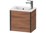 Duravit XViu Waschtisch-Unterschrank XV4024LB279 41x29x40cm, wandhängend, schwarz matt, Anschlag links, nussbaum natur