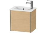 Duravit XViu Waschtisch-Unterschrank XV4024LB130 41x29x40cm, wandhängend, champagner matt, Anschlag links, Eiche natur