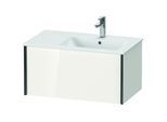 Duravit XViu Waschtisch-Unterschrank XV40260B222 81 x 40 x 48 cm, weiß hochglanz, 1 Auszug, wandhängend, schwarz matt
