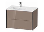 Duravit XViu Waschtisch-Unterschrank XV41580B286 81x48x56cm, 2 Schubkästen, Becken links, schwarz matt, cappucino hochglanz