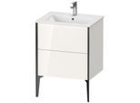Duravit XViu Waschtisch-Unterschrank XV44810B222 61 x 59,4 x 48 cm, weiß hochglanz, 2 Auszüge, stehend, schwarz matt