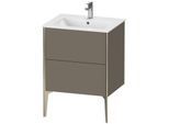 Duravit XViu Waschtisch-Unterschrank XV44810B190 61 x 59,4 x 48 cm, flannel grey seidenmatt, 2 Auszüge, stehend, champagner matt