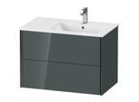 Duravit XViu Waschtisch-Unterschrank XV41590B238 81x48x56cm, 2 Schubkästen, Becken rechts, schwarz matt, dolomiti grey hochglanz