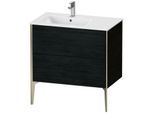 Duravit XViu Waschtisch-Unterschrank XV44860B116 81x48x59,4cm, 2 Auszüge, Becken links, champagner matt, Eiche schwarz