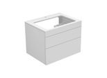 Keuco Edition 400 Waschtischunterbau 31571730100 70x54,6x53,5cm, Glasplatte matt, weiß/Trüffel