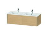 Duravit XViu Waschtisch-Unterschrank XV40290B130 128x48x40cm, 2 Auszüge, wandhängend, champagner matt, Eiche natur