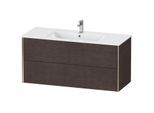 Duravit XViu Waschtisch-Unterschrank XV41280B172 121 x 56 x 48 cm, eiche dunkel gebürstet, 2 Schubkästen, wandhängend, champagner matt